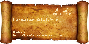 Leimeter Alvián névjegykártya